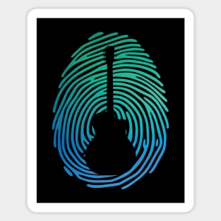 Fingerprint Acoustic Guitar Silhouette Gradient Sticker